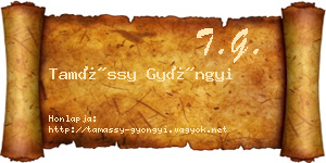 Tamássy Gyöngyi névjegykártya