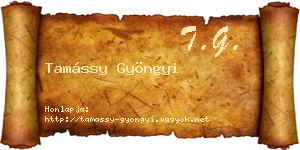 Tamássy Gyöngyi névjegykártya